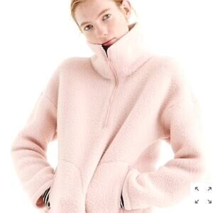 J Crew Polartec half zip pink fleece sweatshirt